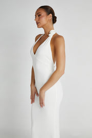 Marion Rose Halter Maxi Dress - White