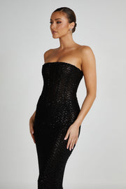 Gemma Strapless Sequin Maxi Dress - Black