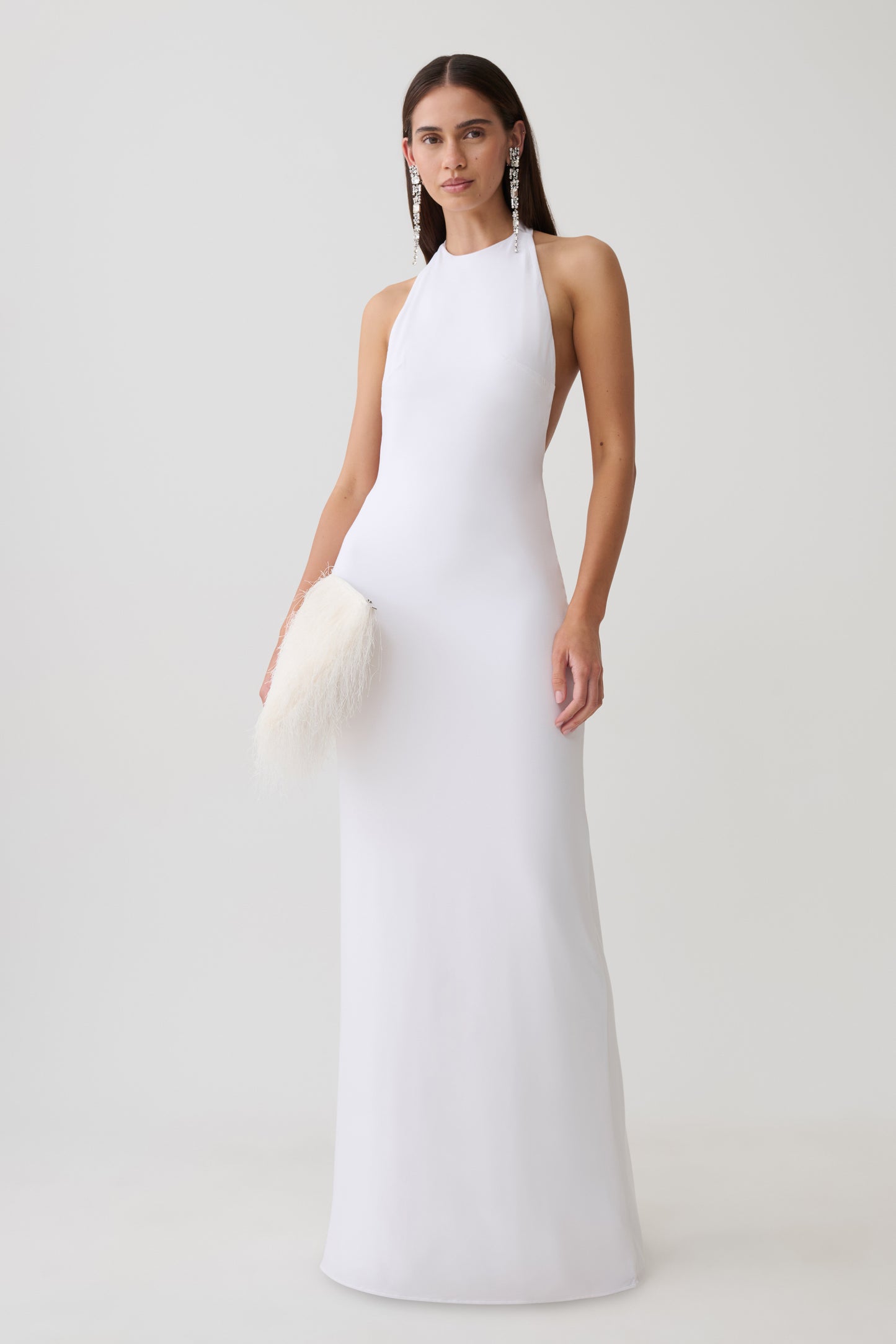 Halley Back T-Strap Maxi Dress - White