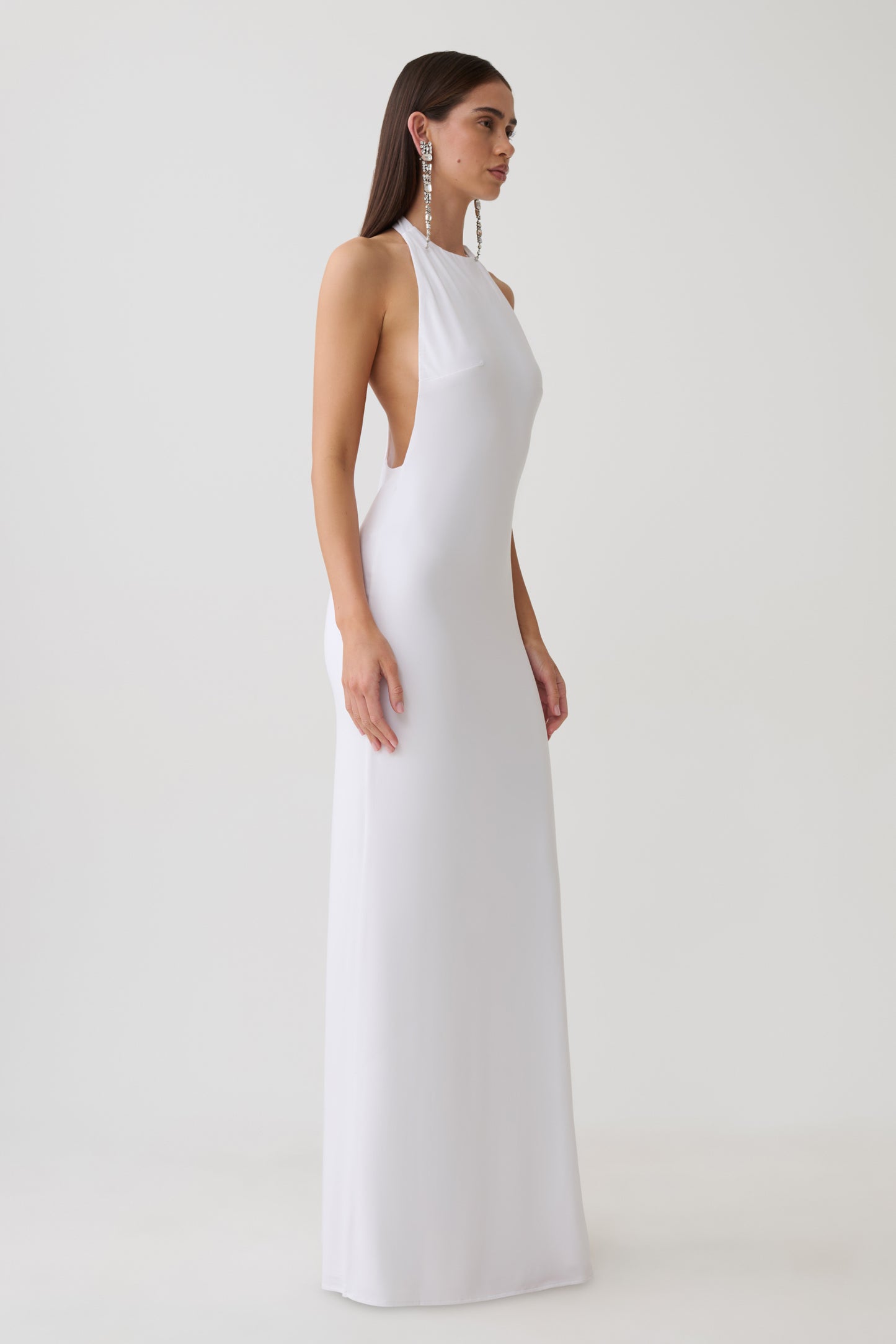 Halley Back T-Strap Maxi Dress - White
