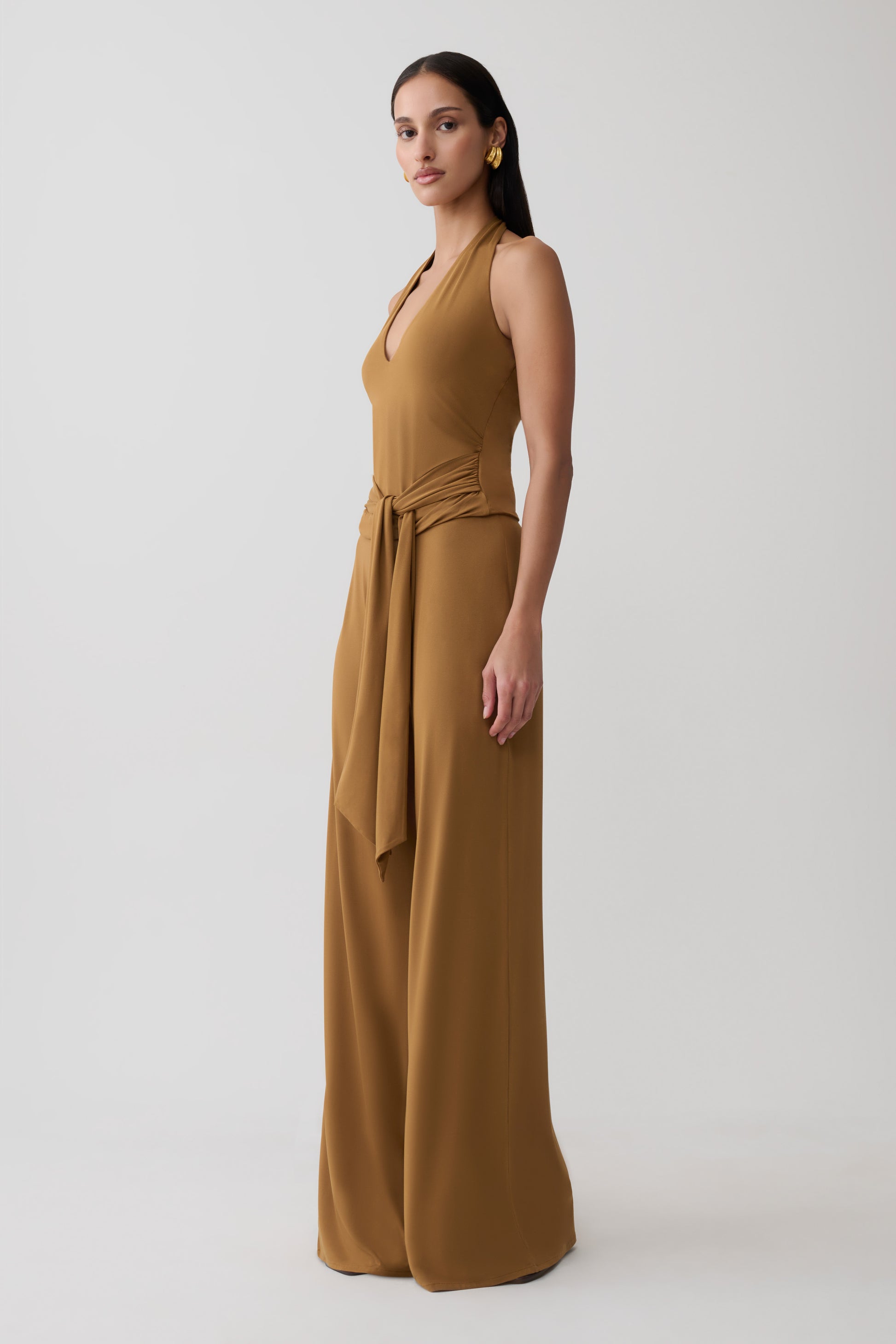 Daine Peached Jersey Halter Top - Caramel #4