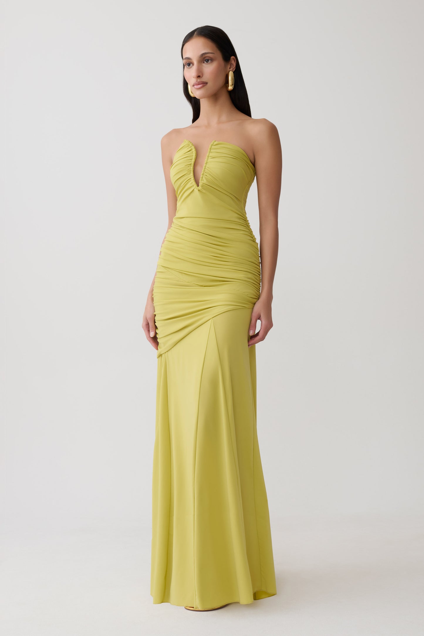 Kaiydo Gathered Centre Wire Maxi Dress - Orchard Moss