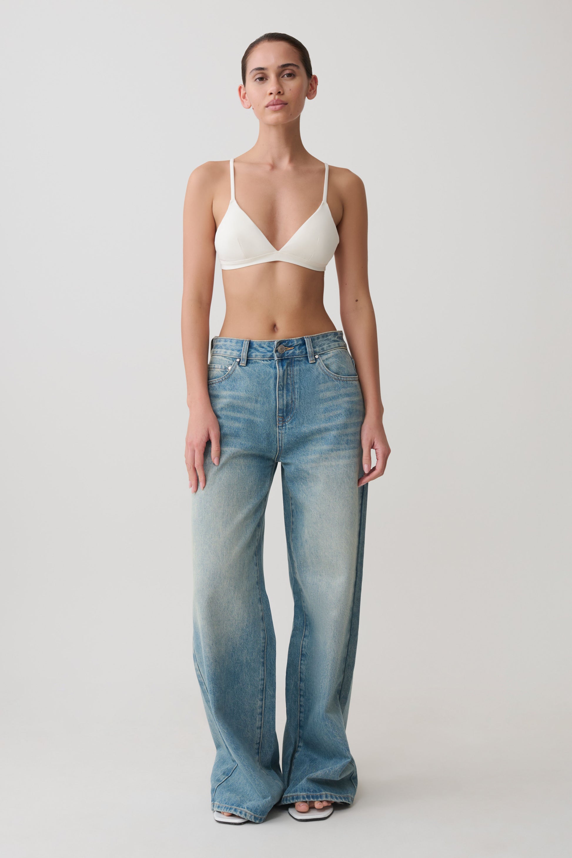 Kels Micro Triangle Bralette - White #9