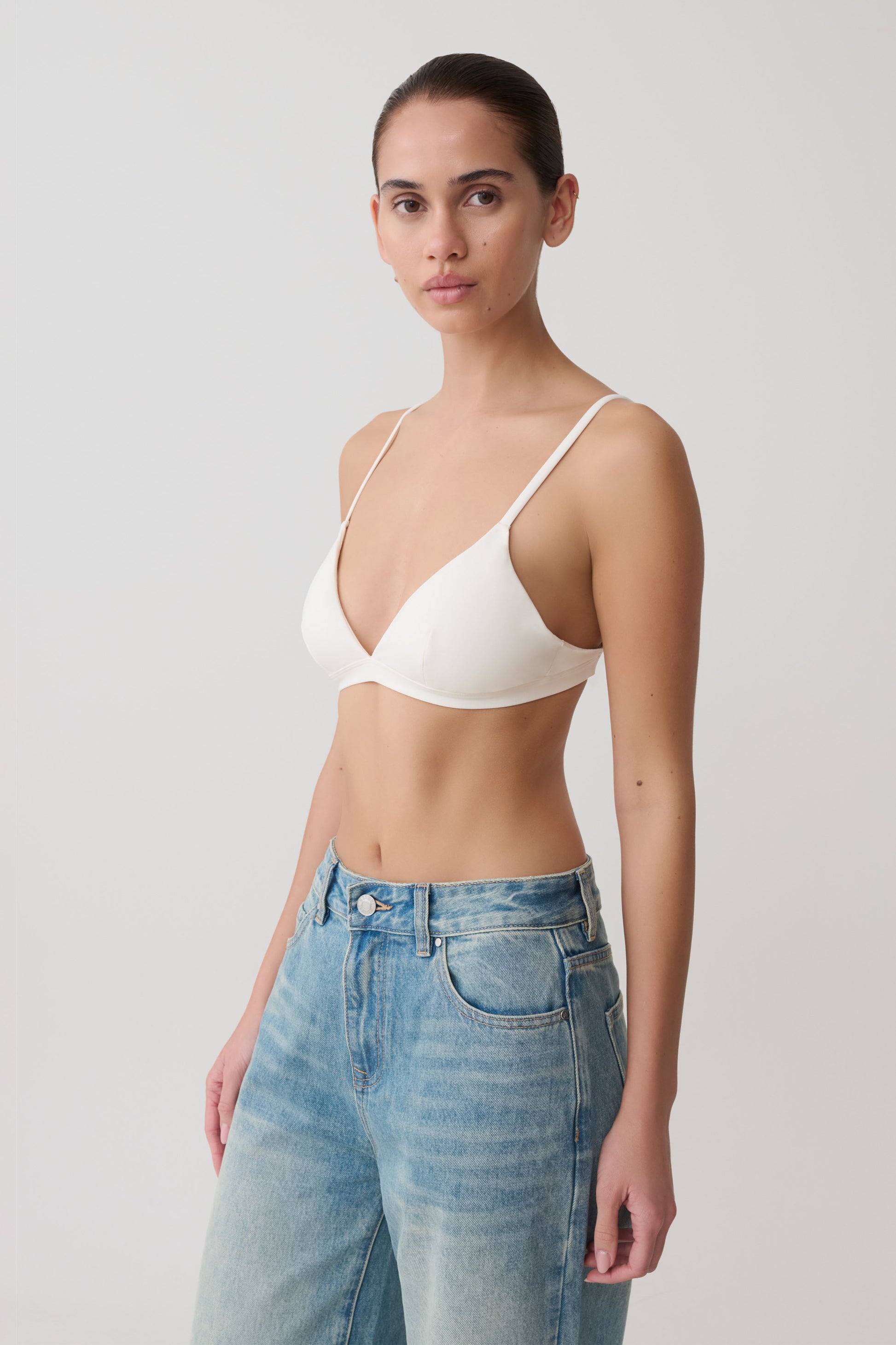 Kels Micro Triangle Bralette - White #5