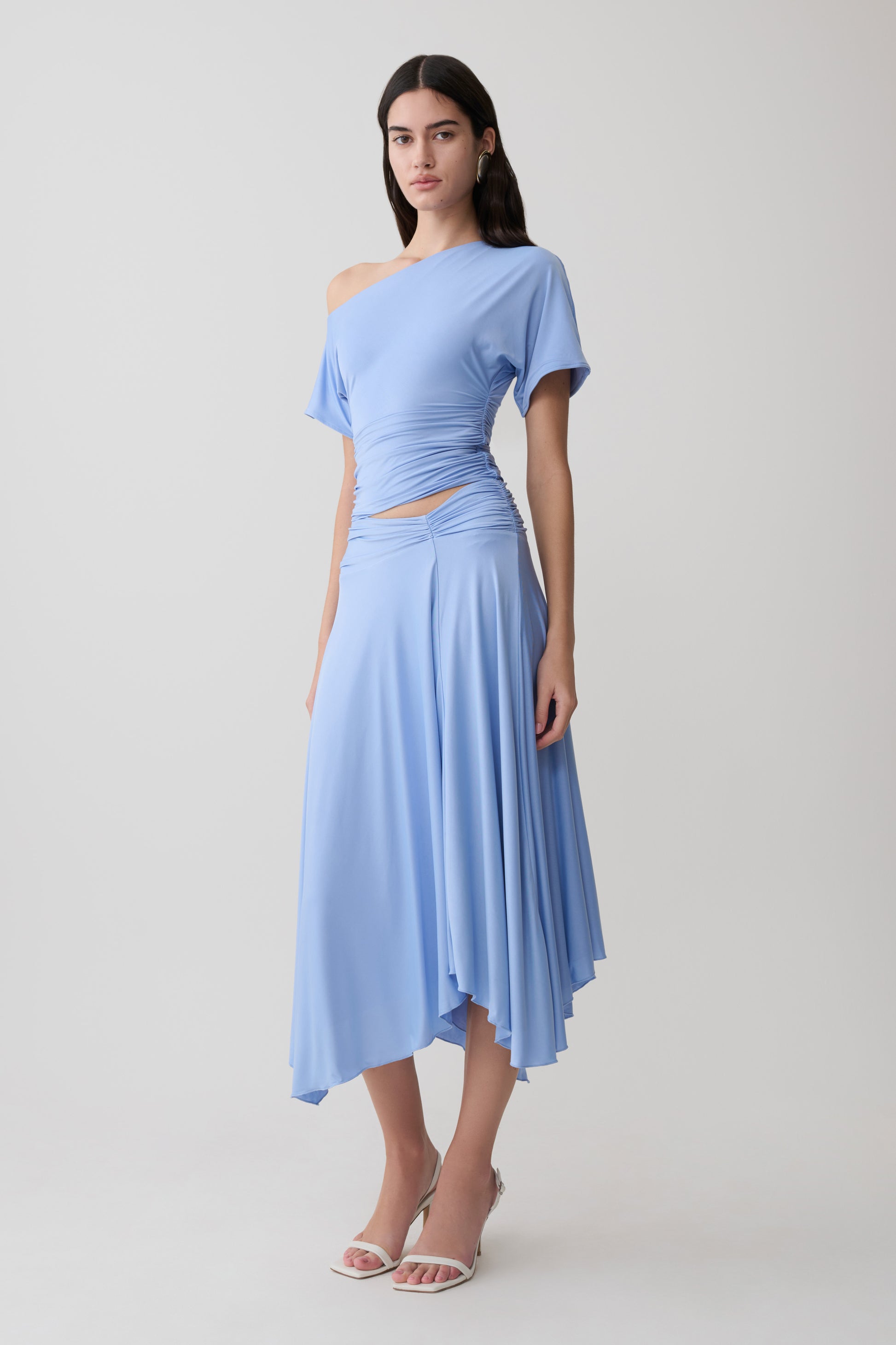 Luu Off Shoulder Slinky Top - Sea Blue #5