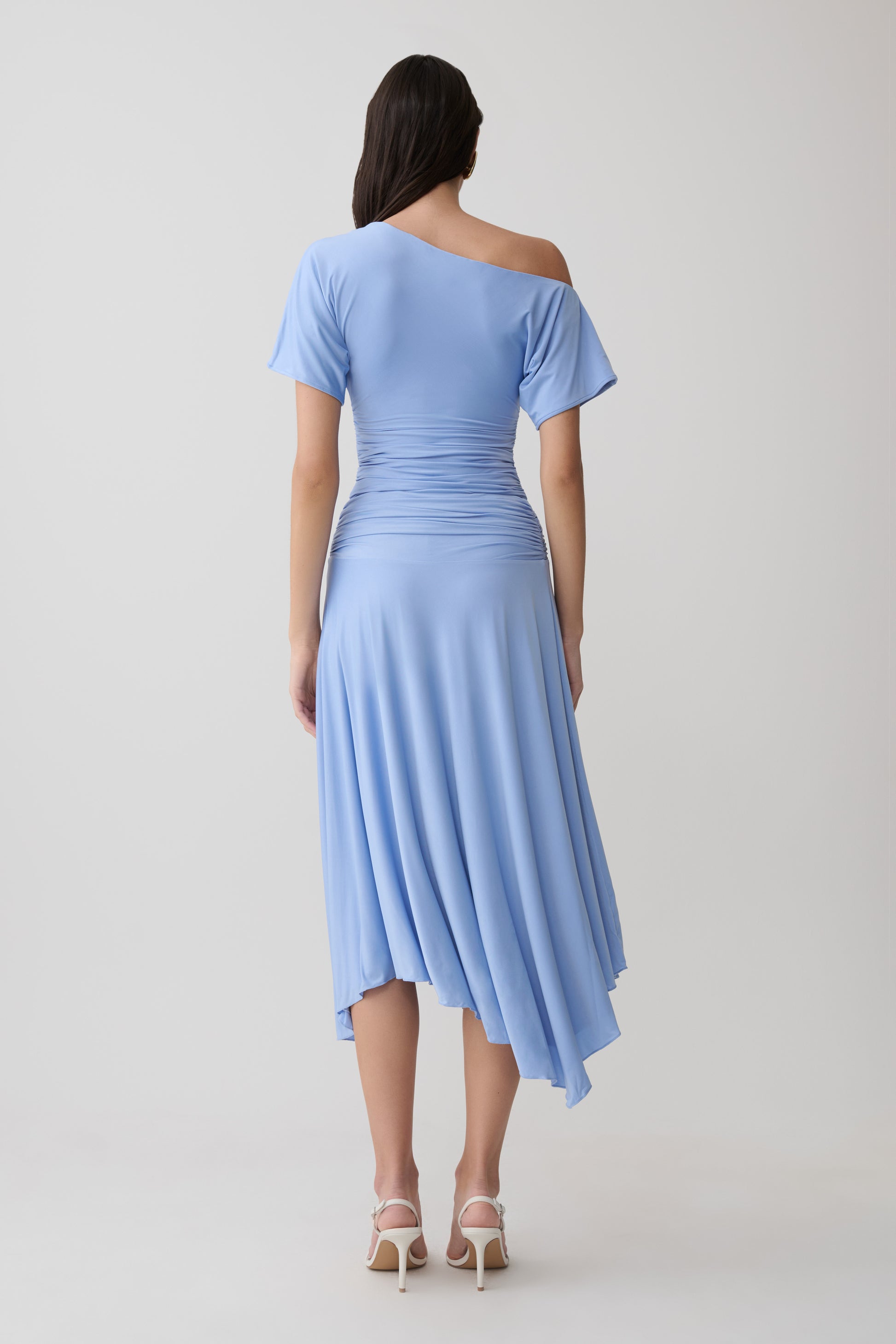Luu Off Shoulder Slinky Top - Sea Blue #6
