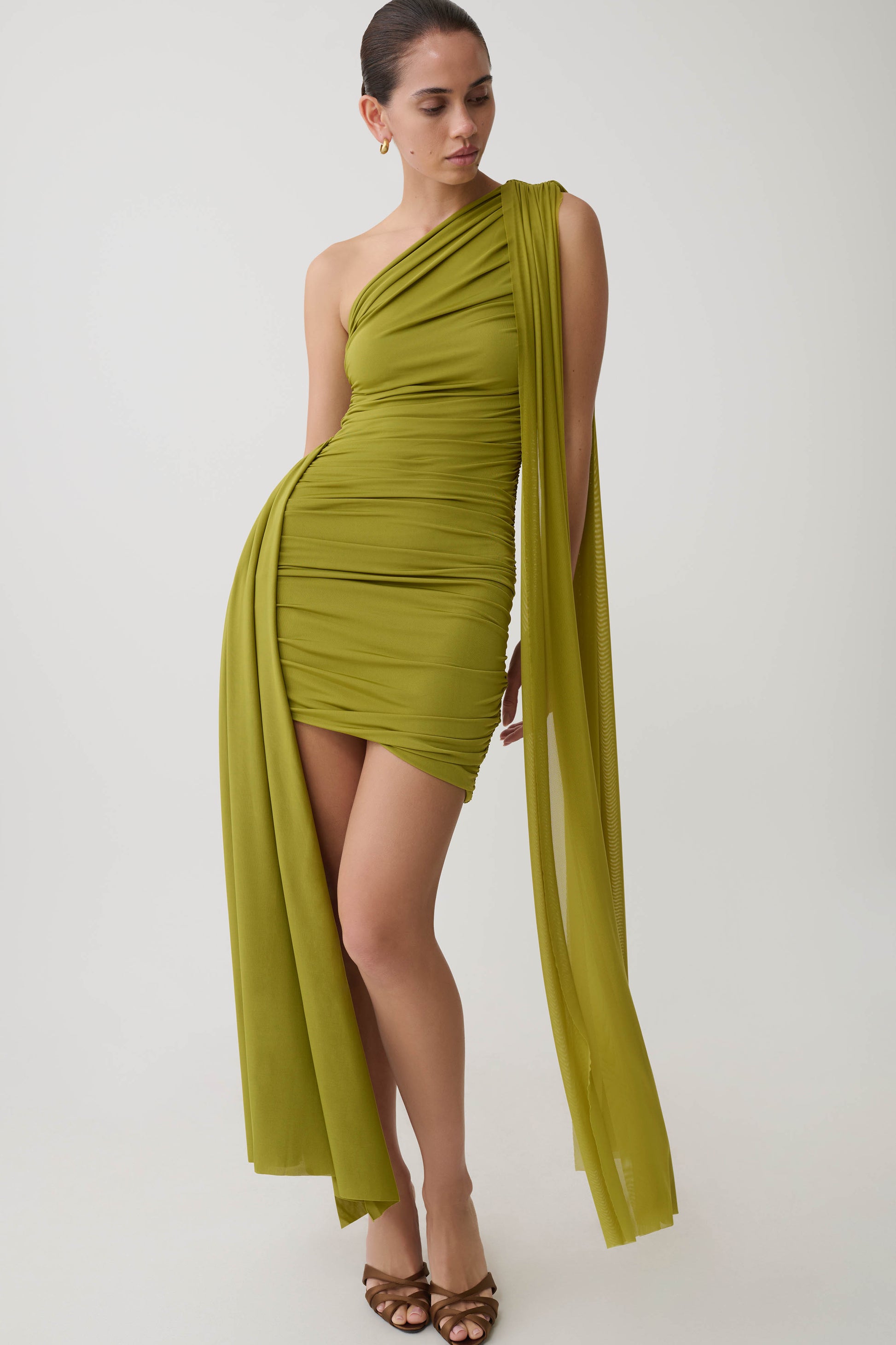 Asher Mini Dress - Olive #3