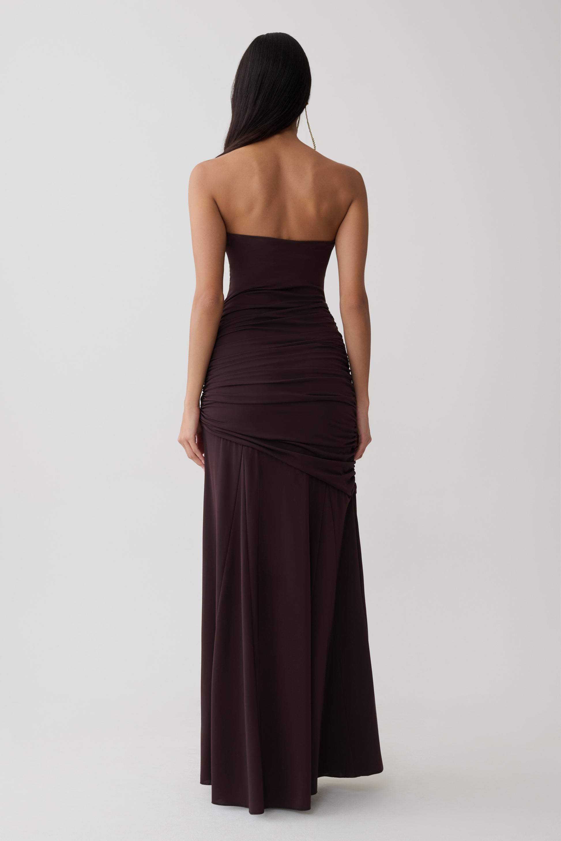 Kaiydo Gathered Centre Wire Maxi Dress - Chocolate #2