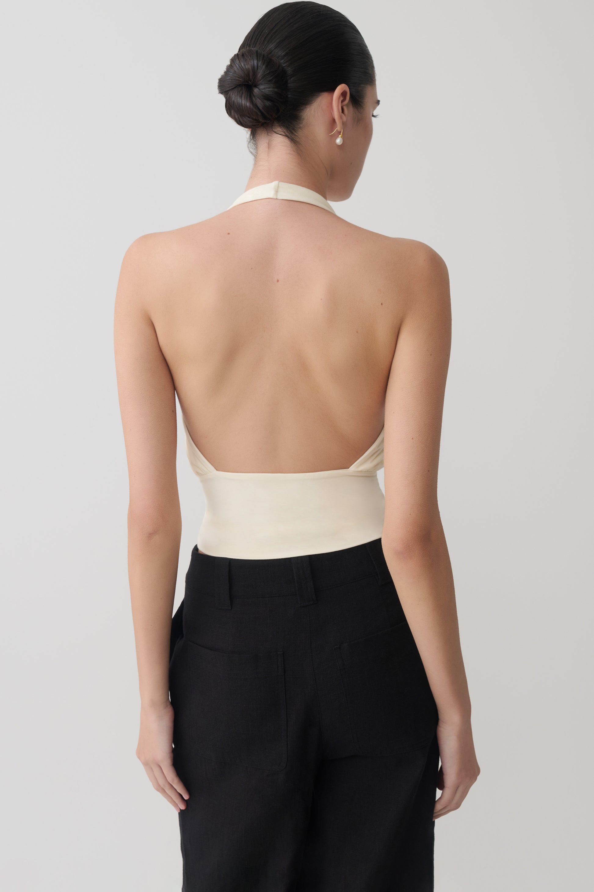 Jina Draped Halter Top - Ivory #2