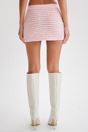 Irie Embellished Knit Mini Skirt - Candy Pink