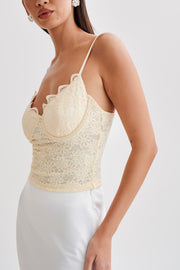 Joey Lace Corset Top - Ivory