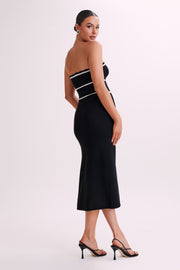 Dawn Strapless Knit Midi Dress - Black