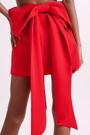 Jana Bow Mini Skirt - Red