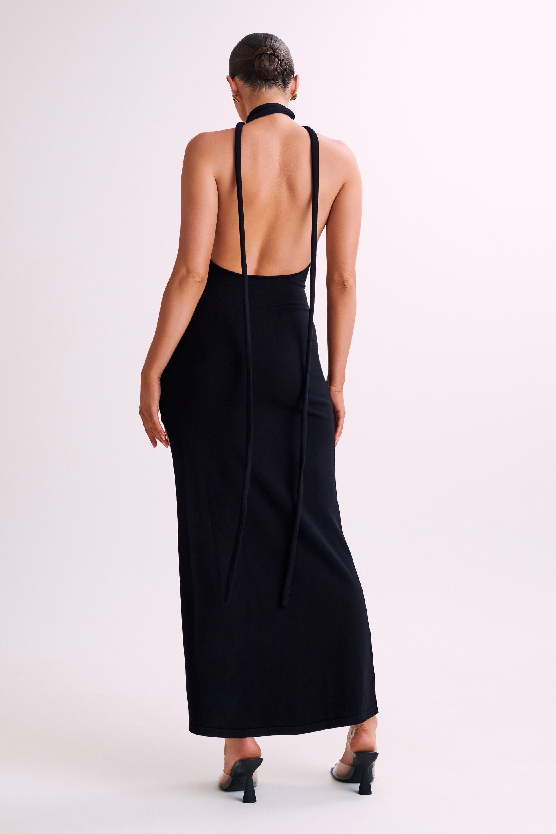 Koko Knit Maxi Dress With Split - Black #2