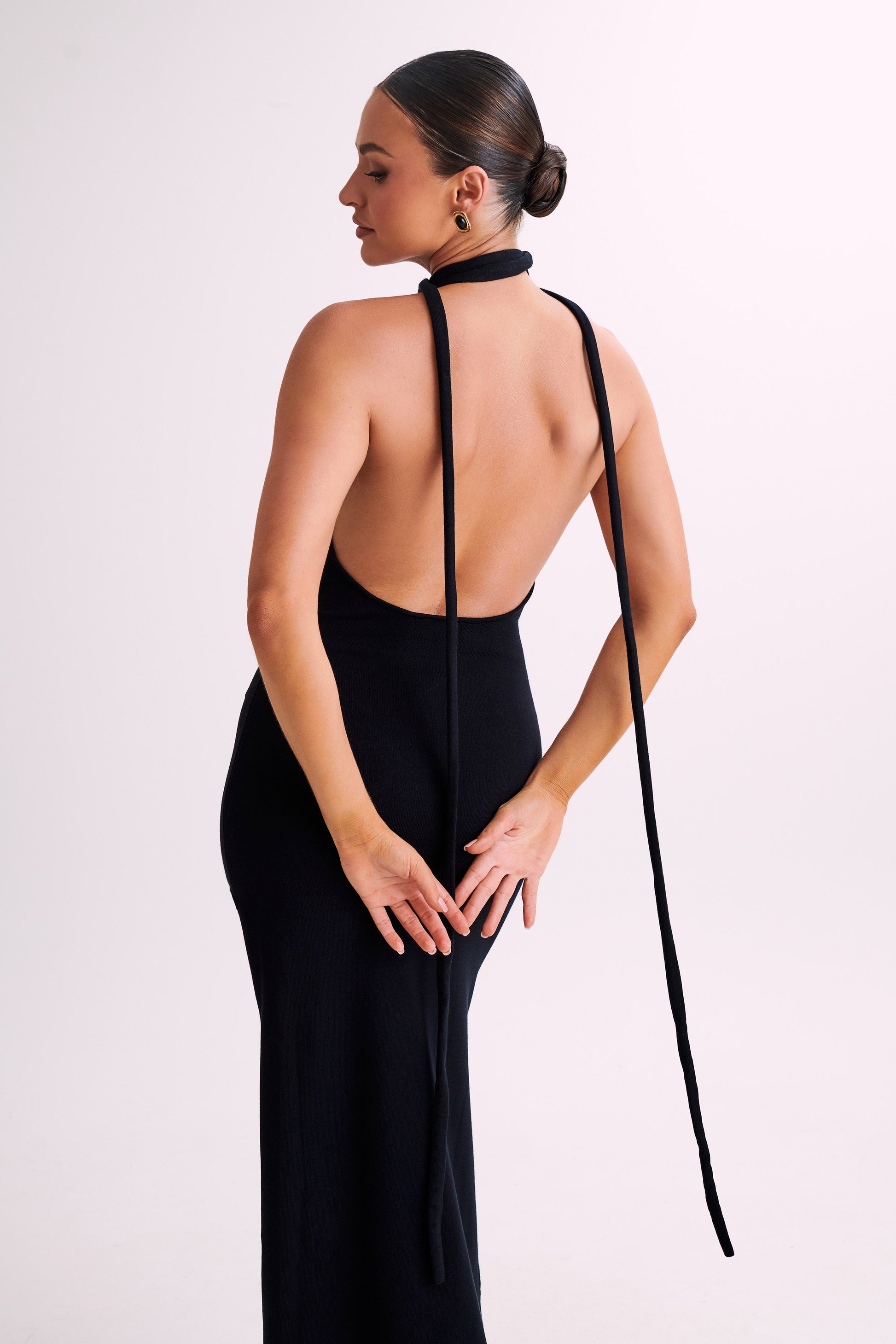 Koko Knit Maxi Dress With Split - Black #10
