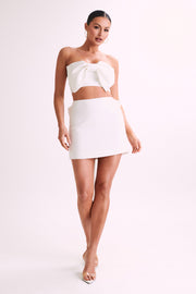 Jana Bow Mini Skirt - White