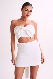 Jana Bow Mini Skirt - White