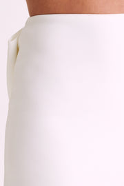 Jana Bow Mini Skirt - White