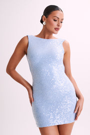 Anastasia Sequin Mini Dress - Ice Blue