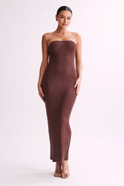 Emmy Strapless Knit Maxi Dress - Dark Chocolate