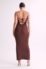 Emmy Strapless Knit Maxi Dress - Dark Chocolate