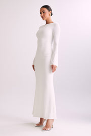 Tarna Slinky Fishtail Maxi Dress - Ivory