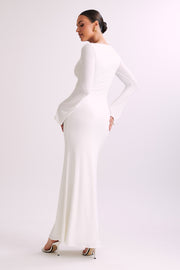 Tarna Slinky Fishtail Maxi Dress - Ivory