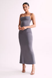 Cassie Modal Fishtail Maxi Dress - Slate Grey