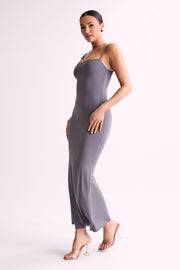 Cassie Modal Fishtail Maxi Dress - Slate Grey