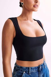 Linley Recycled Nylon Cropped Top - Black