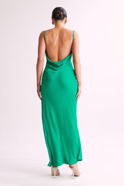 Jade Cowl Neck Backless Maxi Dress - Green