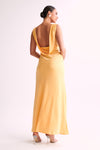 Nadia Maxi Satin Dress With Back Cowl - Gold