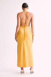 Sydney Straight Neck Slip Maxi Dress - Yellow