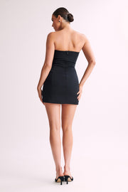 Maci Crepe Mini Dress - Black