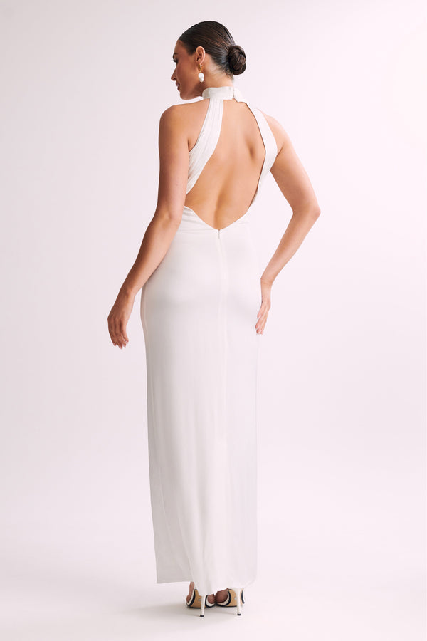 Meshki white satin discount dress