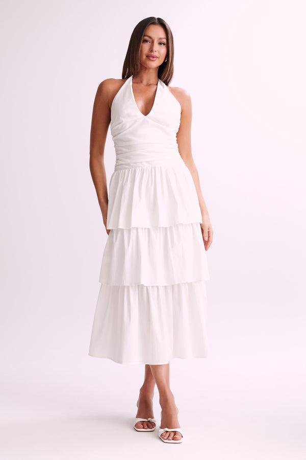 Belinda Tiered Maxi Dress - White