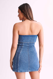 Aryana Denim Mini Dress - 70'S Blue