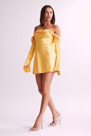 Giselle Off Shoulder Satin Mini Dress - Mango