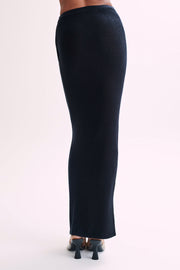 Petra Knit Split Maxi Skirt - Black