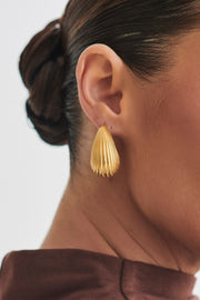Sloane C Shape Hoop Earrings - Gold