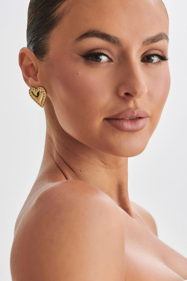Cera Heart Earrings - Gold