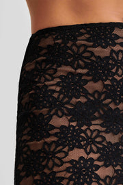 Elska Lace Maxi Skirt - Black