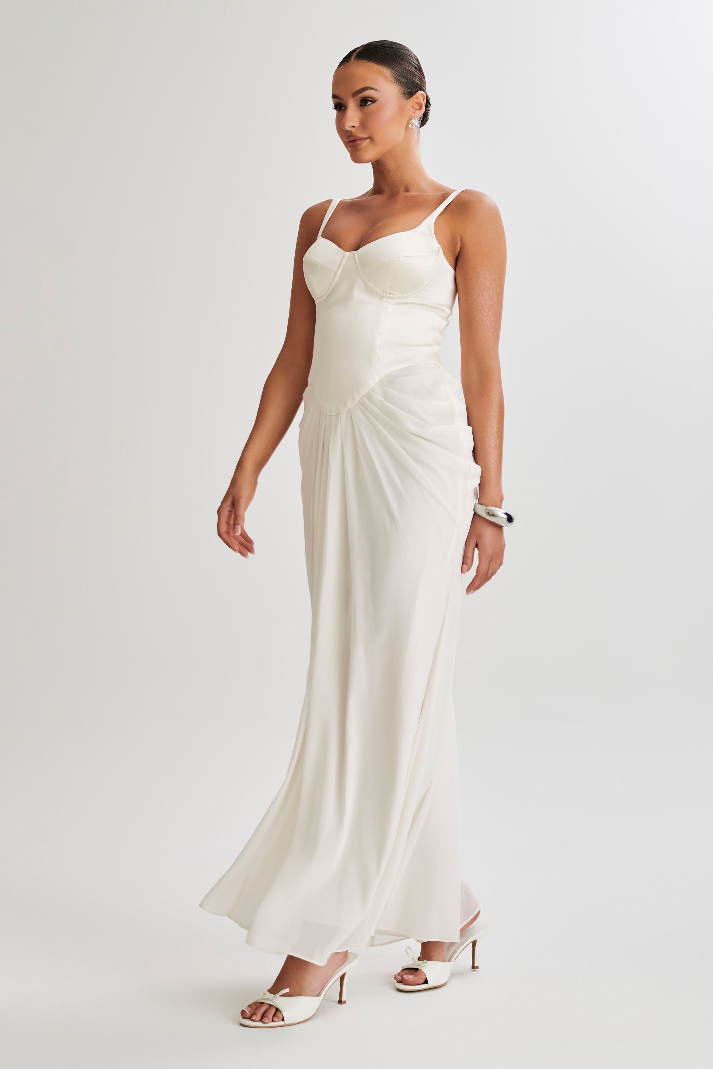 Leila Satin Corset Maxi Dress