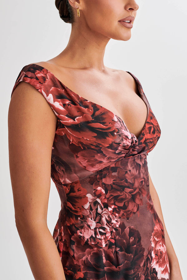 Shop Formal Dress - Giavanni  Off Shoulder Maxi Dress - Peony Print secondary image