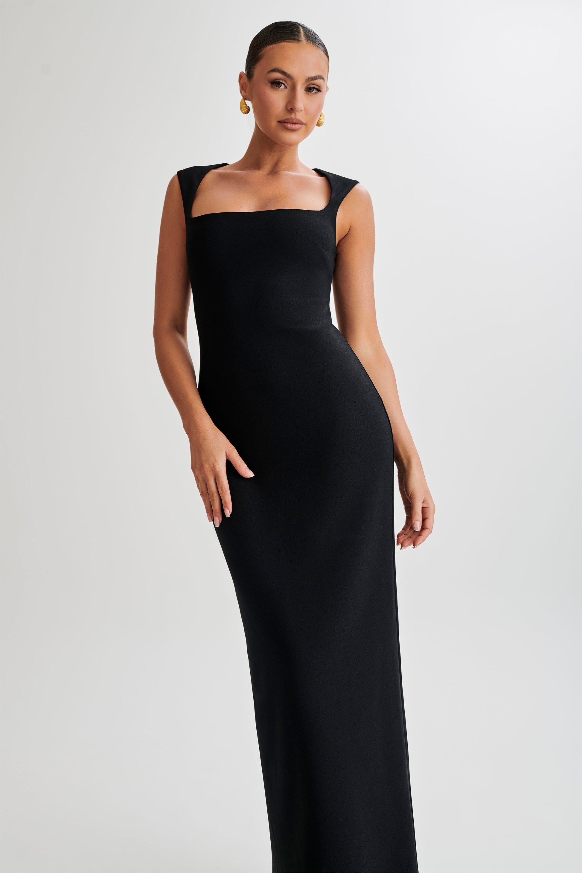 Frida Crepe Maxi Dress - Black #6