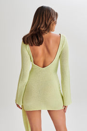 Liana Long Sleeve Knit Mini Dress - Apple