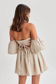 Siran Puff Sleeve Mini Dress - Natural