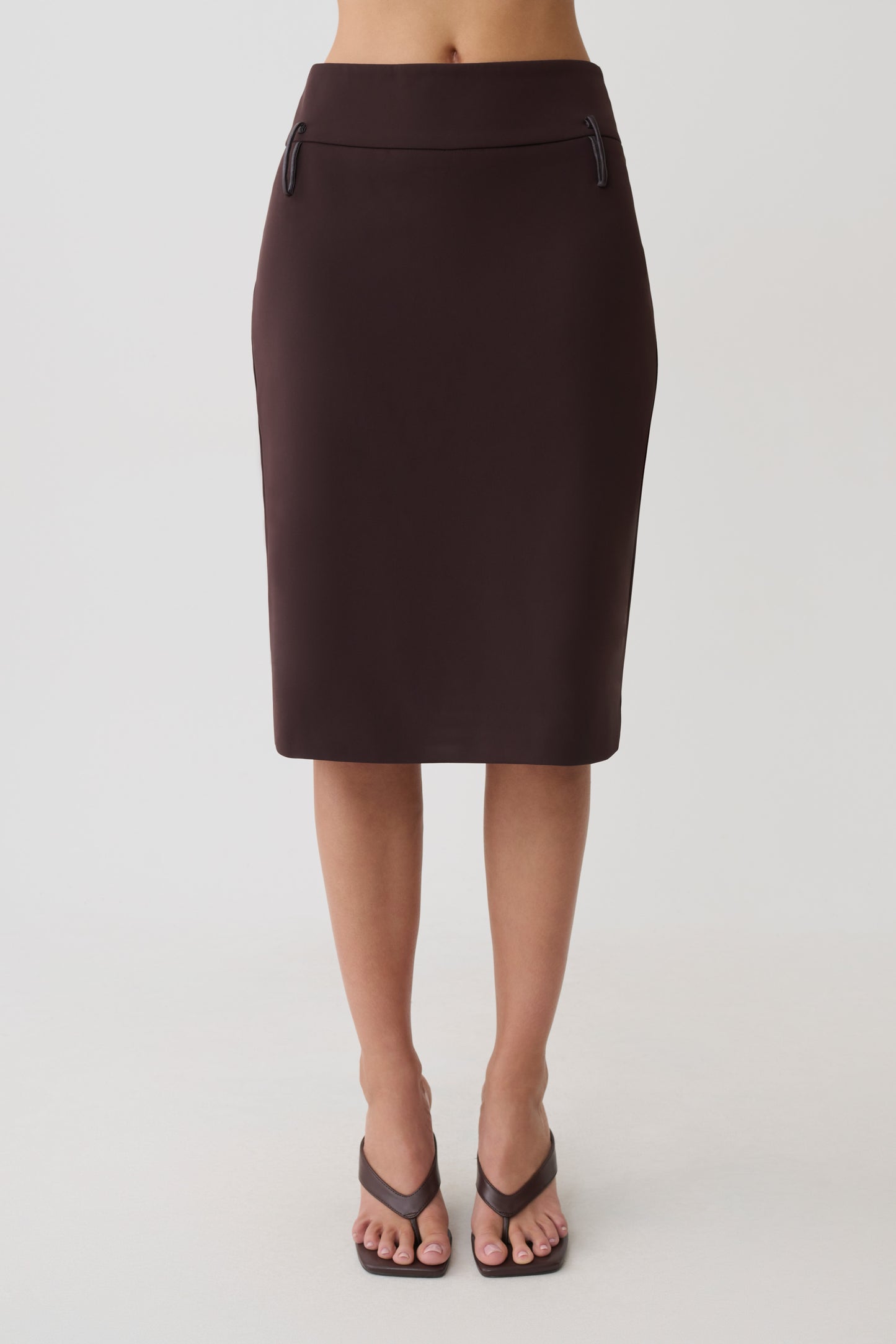 Brooke Suiting Midi Skirt - Burgundy