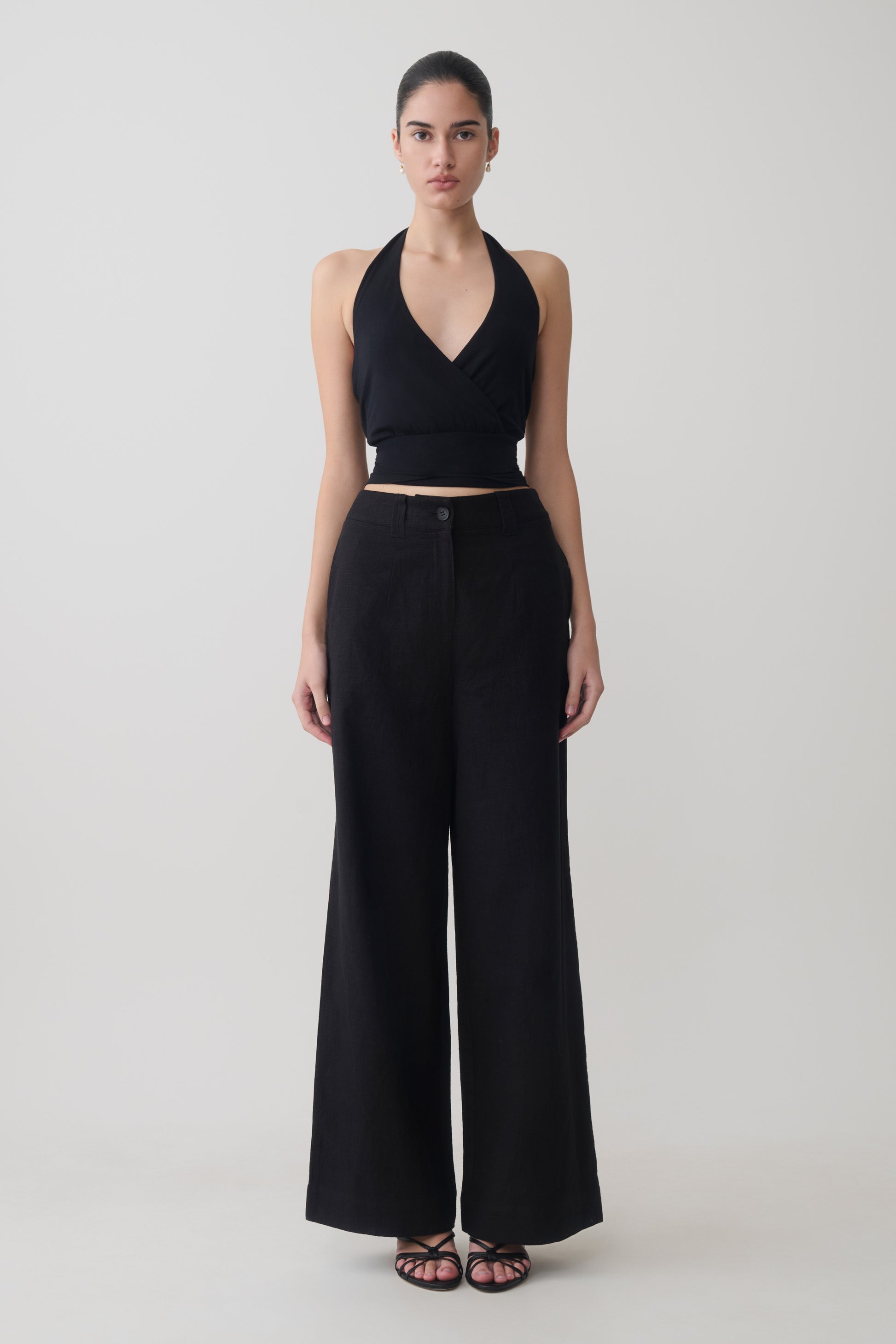Jina Draped Halter Top - Black #6