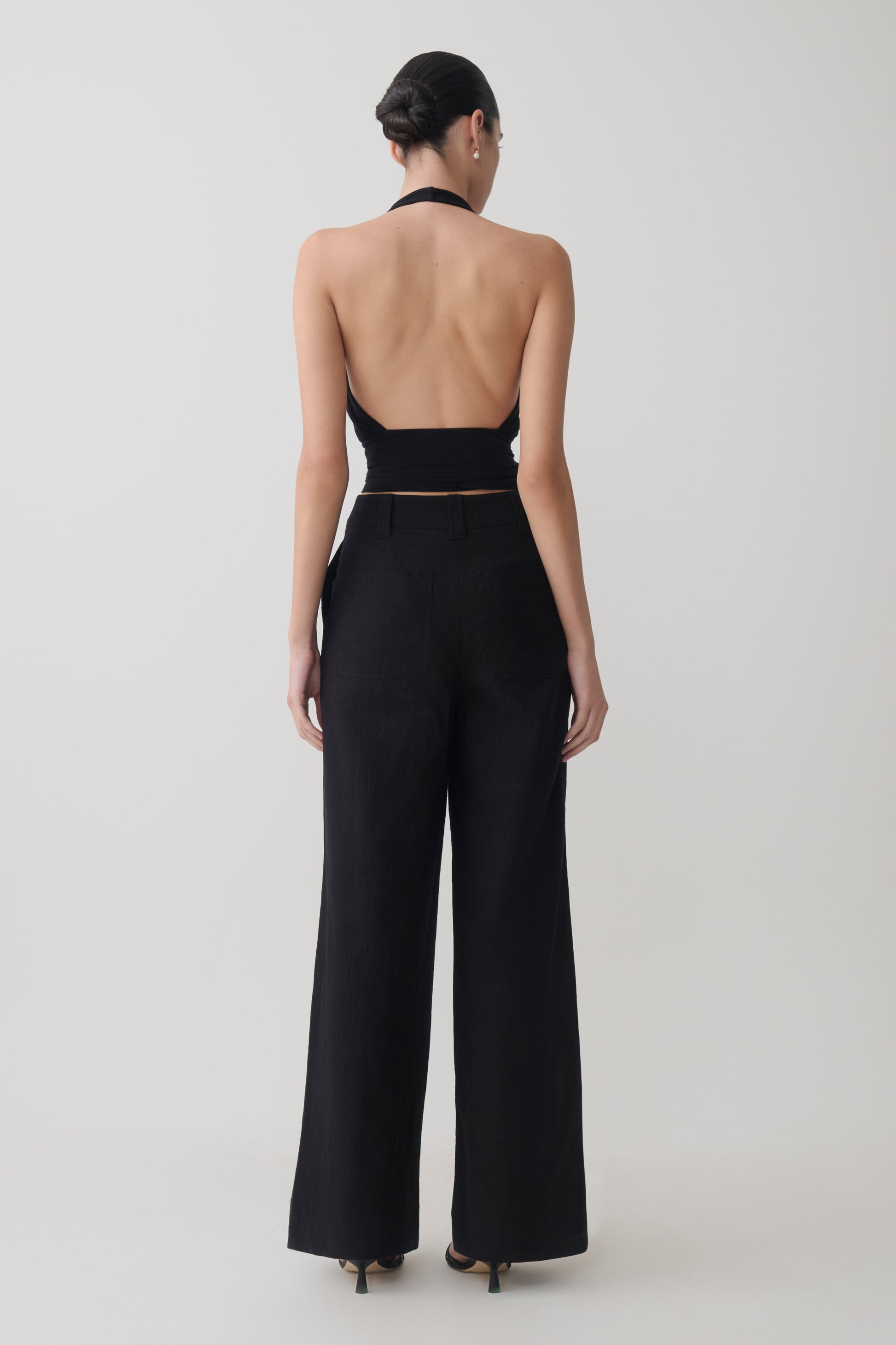 Jina Draped Halter Top - Black #5